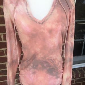 Peach Bleach Tight Long Sleeve Hoodie